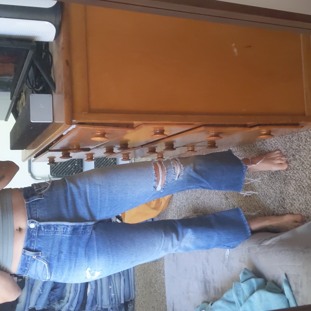 Re/done high rise flare crop 27